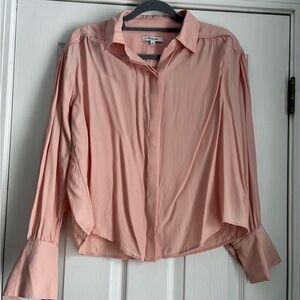 Madewell Soft Blush Pink Button-Up Long Sleeved Blouse Top Shirt M EUC